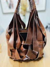 Stylish Dark Brown Leather Bag image 1