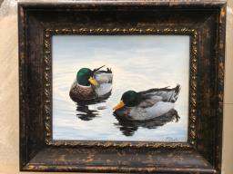 Oil Painting - Two Mallards image 1