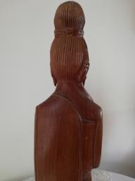 Thai Hand Carved Wood Woman Statue image 6