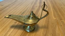 Vintage Arabic Brass Lamp image 1