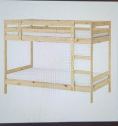 Ikea Bunk Bed and Mattress Very New image 1