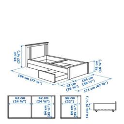 Ikea Songesand bed with storage drawers image 4