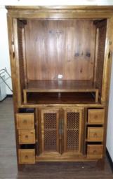 Chinese Wooden light brown Tall cabinet image 1