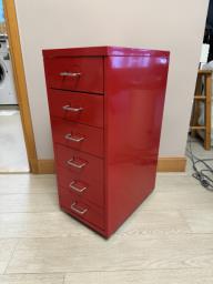 Ikea red metal cabinet image 2