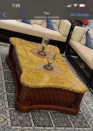 Marble top Solid Ash wood Coffee table image 2
