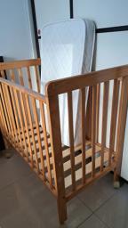 Wooden Baby cot and mattress image 1