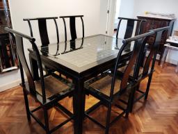 Dining Table 6 seater with Chairs image 1