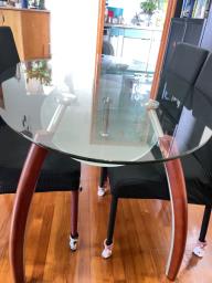Glass top Dining table with 4 chairs image 1