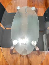 Glass top Dining table with 4 chairs image 3