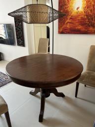Indigo solid teak wood dining table image 1