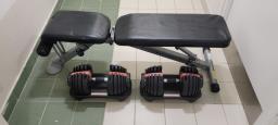 105lbs Dumbbell Set bench image 1