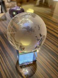 Crystal world globe piecepaperweight image 1