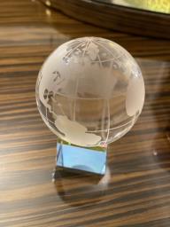Crystal world globe piecepaperweight image 2