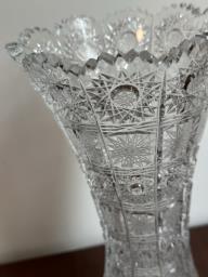 Czech Bohemian Hand Cut Crystal Vase image 3