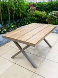 Outdoor Platinum Poly Wood Table Set image 2