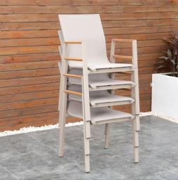 Outdoor Platinum Poly Wood Table Set image 4
