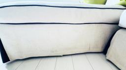 Canvas Fabric Beige 3-seat L-shaped Sofa image 7