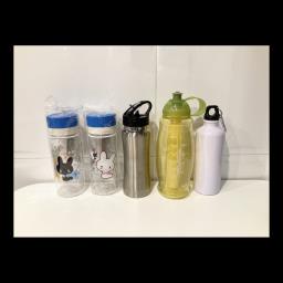 Aluminum and Plastic Water Bottles x 5 image 1