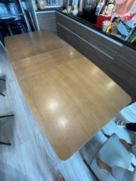 Brown wooden dining table extendable image 2