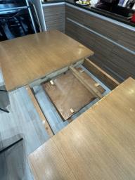Brown wooden dining table extendable image 3