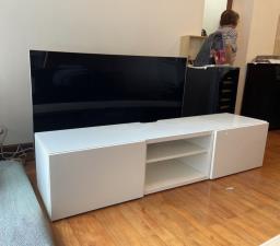 Ikea - Besta Tv Bench with Glasstop image 1