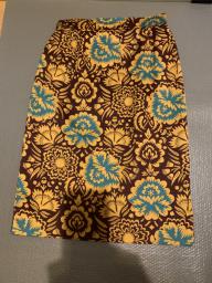 Brown yellow turquoise Pencil skirt image 1