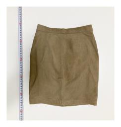 Lined Genuine Leather suede Skirt image 1