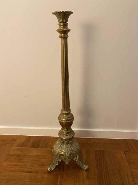 Antiqued Brass Candlestick, Tall