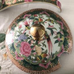 Antiquefamille Rose  dish and spoon image 3