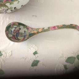 Antiquefamille Rose  dish and spoon image 4