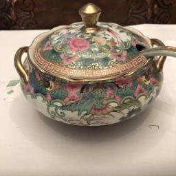 Antiquefamille Rose  dish and spoon image 5