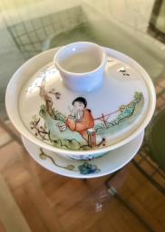 Antique China tea cup and saucer image 2