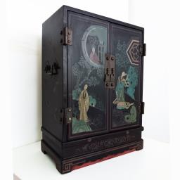 Antique Chinese Black Lacquer Cabinet image 1