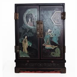 Antique Chinese Black Lacquer Cabinet image 5