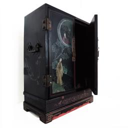 Antique Chinese Black Lacquer Cabinet image 10