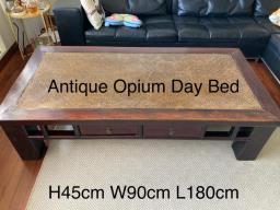 Antique day bed as coffee table use image 1