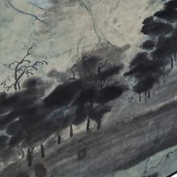 Antique Hand-painted Brush and Ink Panel image 2