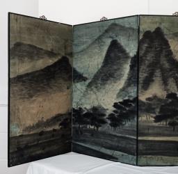 Antique Hand-painted Brush and Ink Panel image 5