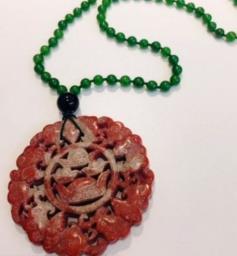 Antique old Jade Necklace and Pendant image 1