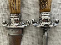 Antique Silver Plated Antler Carving Set image 3
