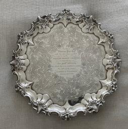 Antique Solid Silver Presentation Tray image 1