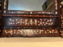 Late Qing Mop Darkwood Table Mirror image 3
