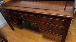 Rosewood desk and cabinet image 1