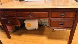 Rosewood desk and cabinet image 2