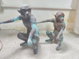 Vintage Bronze Monkey Figure image 2