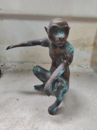 Vintage Bronze Monkey Figure image 4