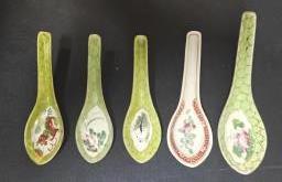 Vintage Chinese Ceramic Soup Spoons image 1