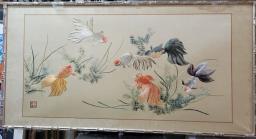 Vintage silk embroidery picture image 1