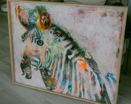 Beautiful Framed Zebra artwork image 1