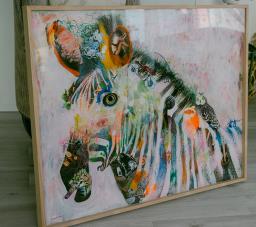 Beautiful Framed Zebra artwork image 2